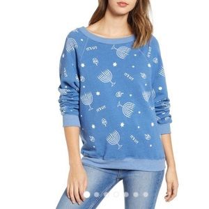 WILDFOX "It's Lit" Menorah Sweatshirt NWT
